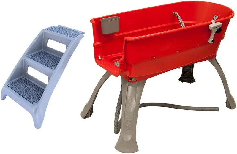 Booster Bath Elevated Pet Grooming Station – Teal Step Combo for Large Dogs | Ergonomic Height & Non-Slip Platform