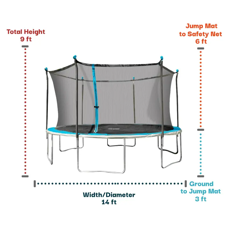 Bounce Pro 14-Foot Trampoline with Illuminated Flash Lite Zone and Safety Enclosure
