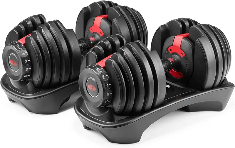 Bowflex SelectTech 552 Adjustable Dumbbell Set — 5–52.5 lbs, Space-Saving Alternative to 15 Traditional Pairs