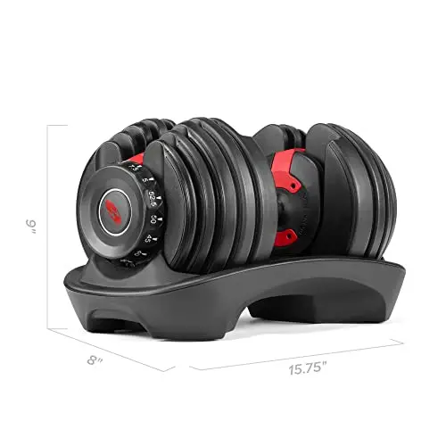 Bowflex SelectTech 552 Adjustable Dumbbell Set — 5–52.5 lbs, Space-Saving Alternative to 15 Traditional Pairs