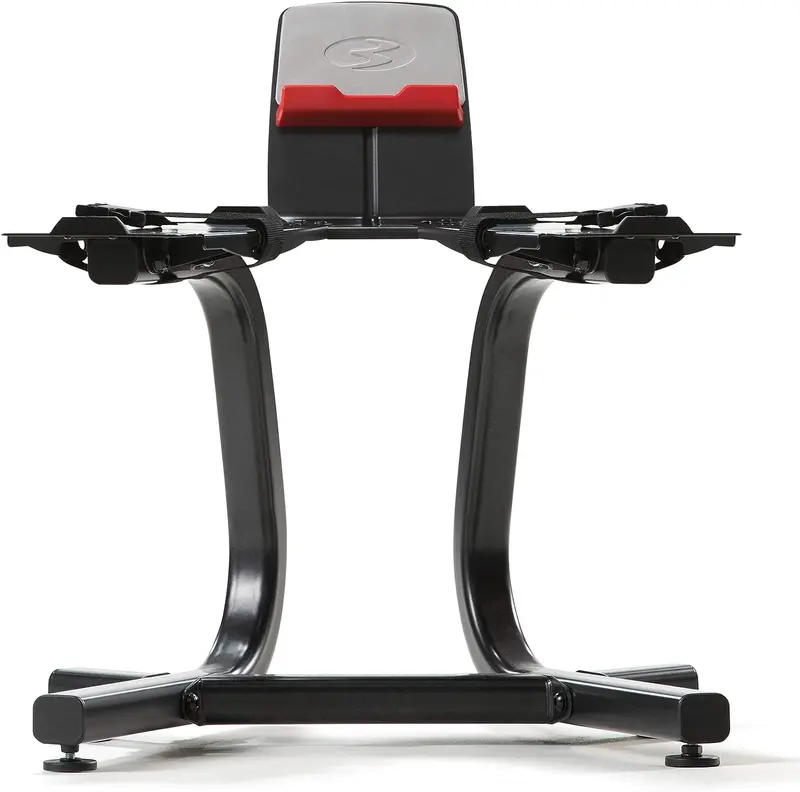 Bowflex SelectTech Dumbbell Stand with Integrated Media Shelf – Compact, Wheeled, Ergonomic Design for 552/560/1090 Dumbbells