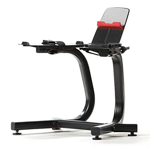 Bowflex SelectTech Dumbbell Stand with Integrated Media Shelf – Compact, Wheeled, Ergonomic Design for 552/560/1090 Dumbbells