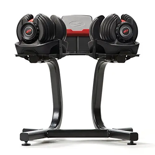 Bowflex SelectTech Dumbbell Stand with Integrated Media Shelf – Compact, Wheeled, Ergonomic Design for 552/560/1090 Dumbbells