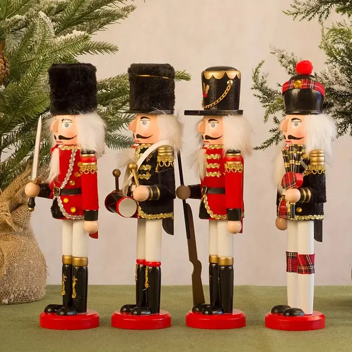BowLift Nutcracker Soldier Figurine – Hand-Painted Wooden Christmas Ornament with Classic Charm