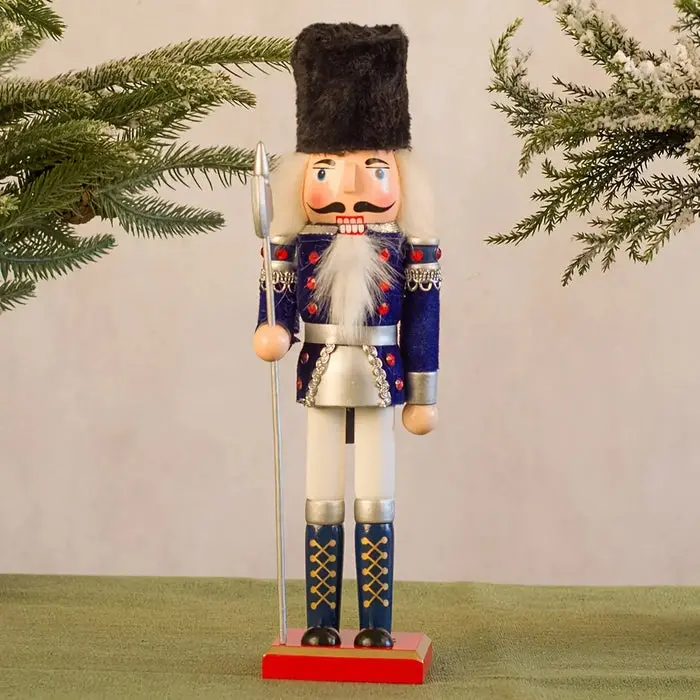 BowLift Nutcracker Soldier Figurine – Hand-Painted Wooden Christmas Ornament with Classic Charm