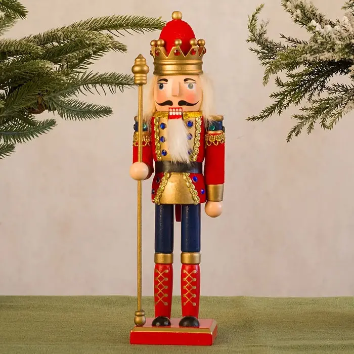 BowLift Nutcracker Soldier Figurine – Hand-Painted Wooden Christmas Ornament with Classic Charm