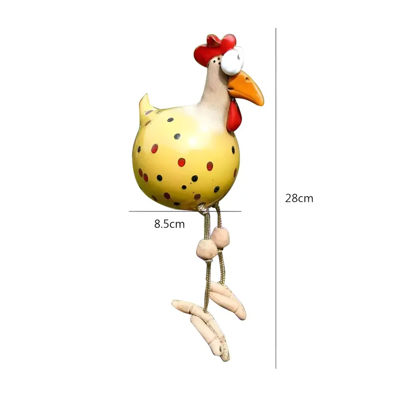 BowLift Rooster Garden Statue | Large-Eyes Weatherproof Resin Chicken Ornament 2