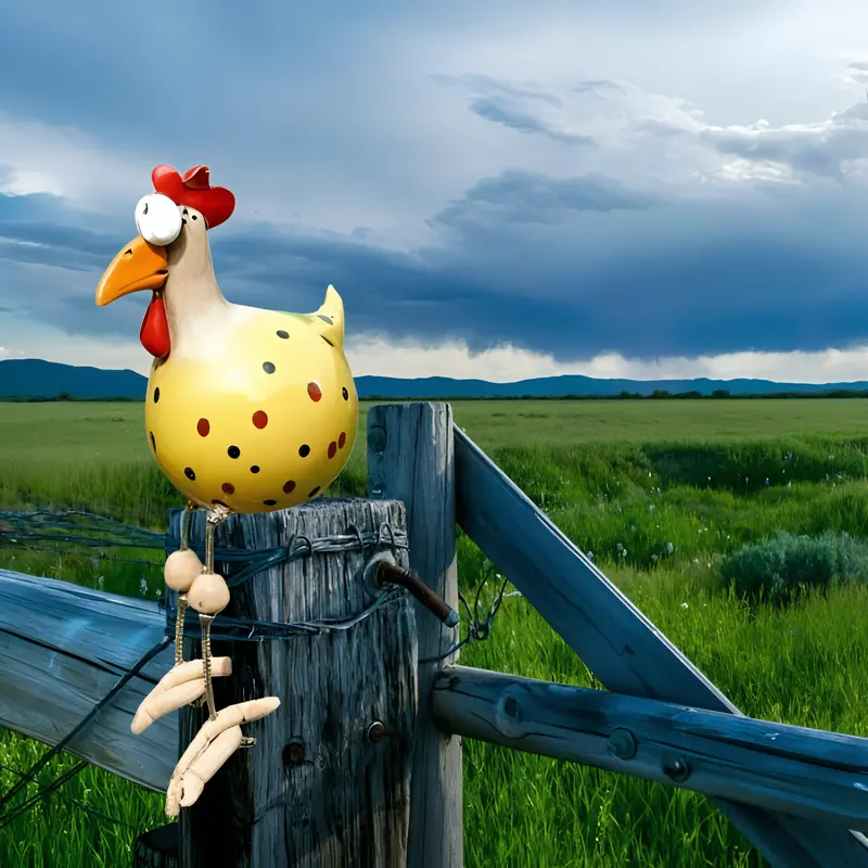 BowLift Rooster Garden Statue | Large-Eyes Weatherproof Resin Chicken Ornament