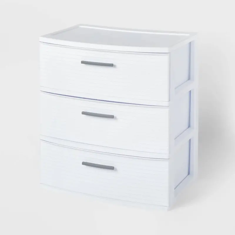 Brightroom 3-Drawer Wide Storage Tower – Matte White Finish