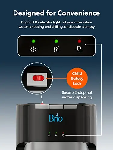 Brio Bottom-Loading Water Cooler Dispenser with Triple-Temp Settings