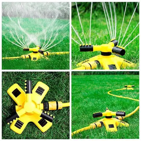 BRotating 360° Lawn Sprinkler – Water-Efficient Irrigation with Customizable Spray Patterns