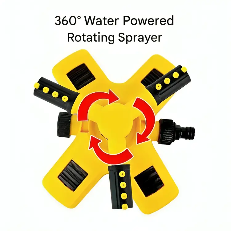 BRotating 360° Lawn Sprinkler – Water-Efficient Irrigation with Customizable Spray Patterns