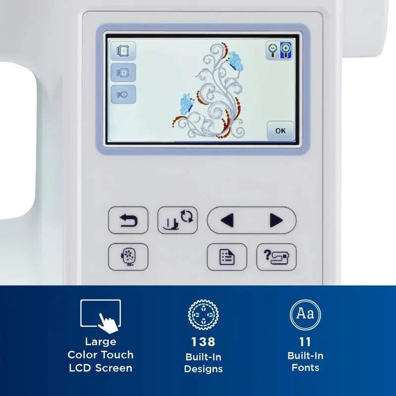 Brother PE800 Computerized Embroidery Machine – 5" x 7" Hoop Area, Full-Color LCD Interface