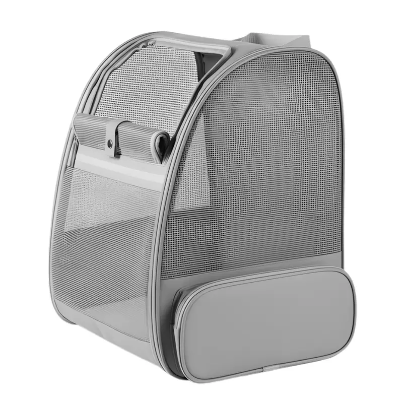 Bubble-Style Pet Backpack – Transparent Mesh Sides and Washable Removable Mat