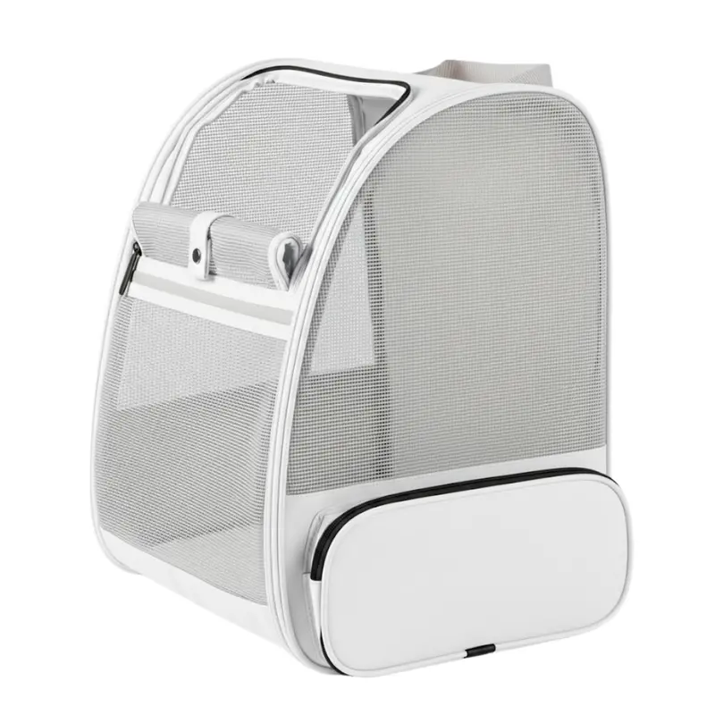 Bubble-Style Pet Backpack – Transparent Mesh Sides and Washable Removable Mat