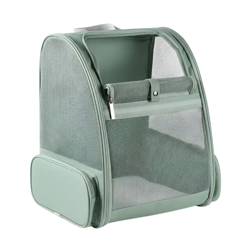 Bubble-Style Pet Backpack – Transparent Mesh Sides and Washable Removable Mat