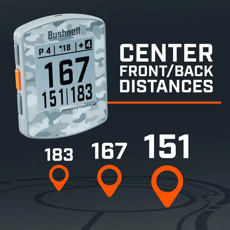 Bushnell Phantom 2 GPS Golf Rangefinder – Compact, Preloaded Course Maps, Black
