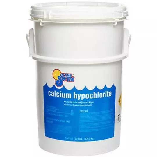 Calcium Hypochlorite Pool Shock – 50-Pound Industrial-Grade Sanitizing Granules for Water Clarity
