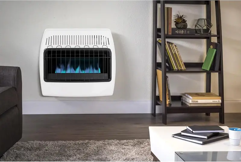 Calorie Blue Flame Wall Heater – Liquid Propane, Vent-Free, Compact Indoor Heating