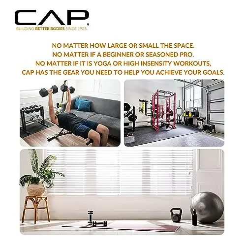 CAP Barbell 150 lb Hex Dumbbell Set with Coated Weights and Vertical Storage Rack – Black Finish
