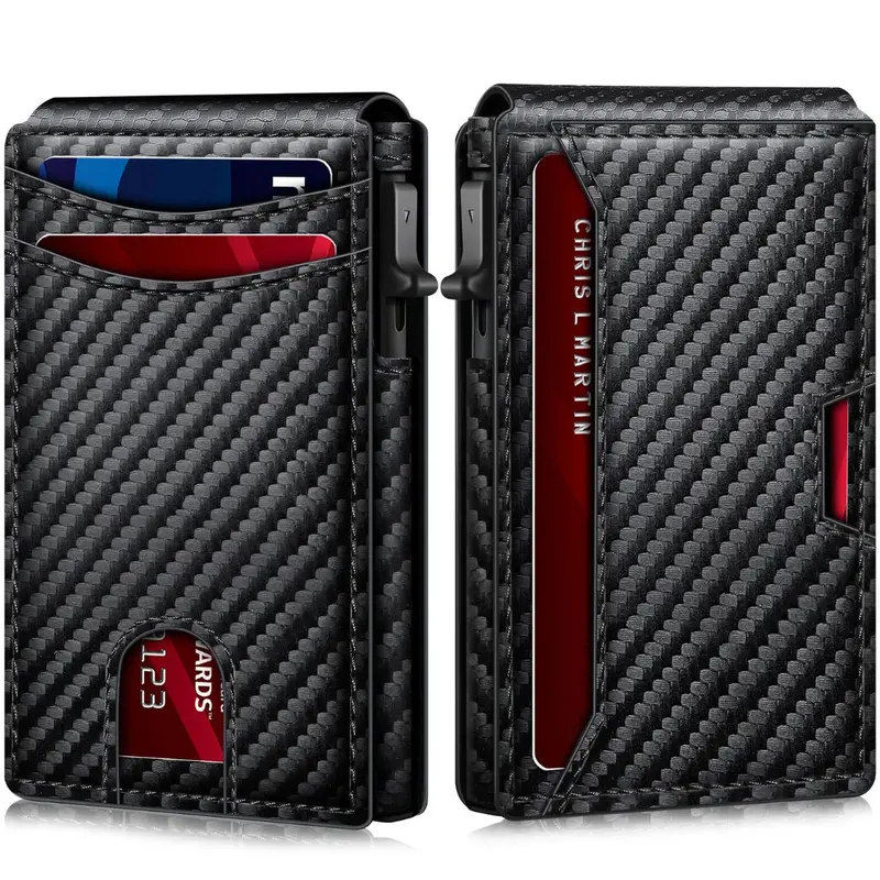 Carbon Fiber Tactical Wallet with RFID Shielding – Slim Denim-Style Quick-Access Wallet Featuring Secure Card Protection and Minimalist Design 2