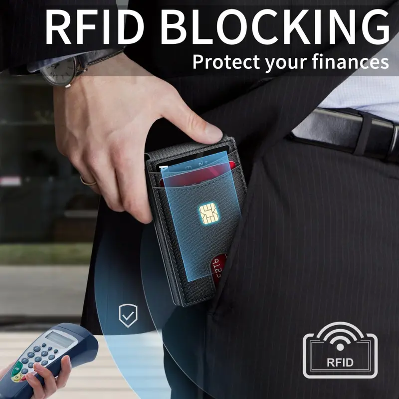 Carbon Fiber Tactical Wallet with RFID Shielding – Slim Denim-Style Quick-Access Wallet Featuring Secure Card Protection and Minimalist Design