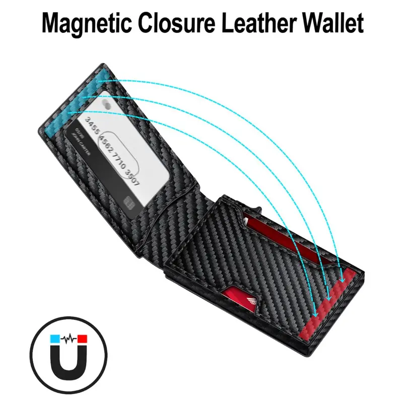 Carbon Fiber Tactical Wallet with RFID Shielding – Slim Denim-Style Quick-Access Wallet Featuring Secure Card Protection and Minimalist Design