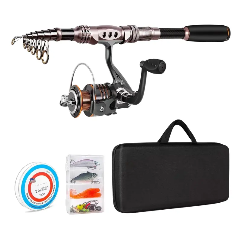 Carbon Fiber Telescoping Fishing Rod & Reel Combo – Includes Essential Accessories