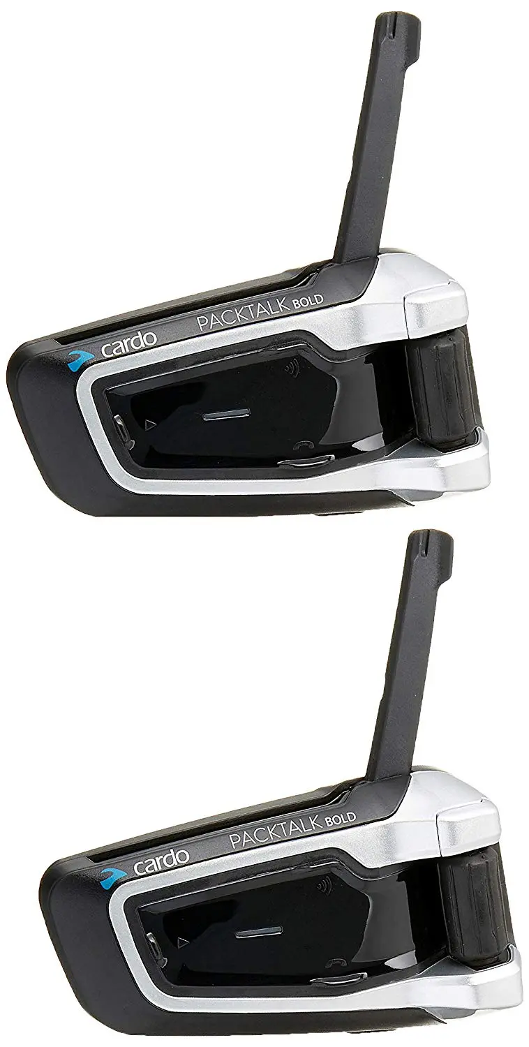 Cardo PackTalk Bold Motorcycle Communication System – Natural Voice Intercom for Up to 15 Riders (Dual Pack Included)