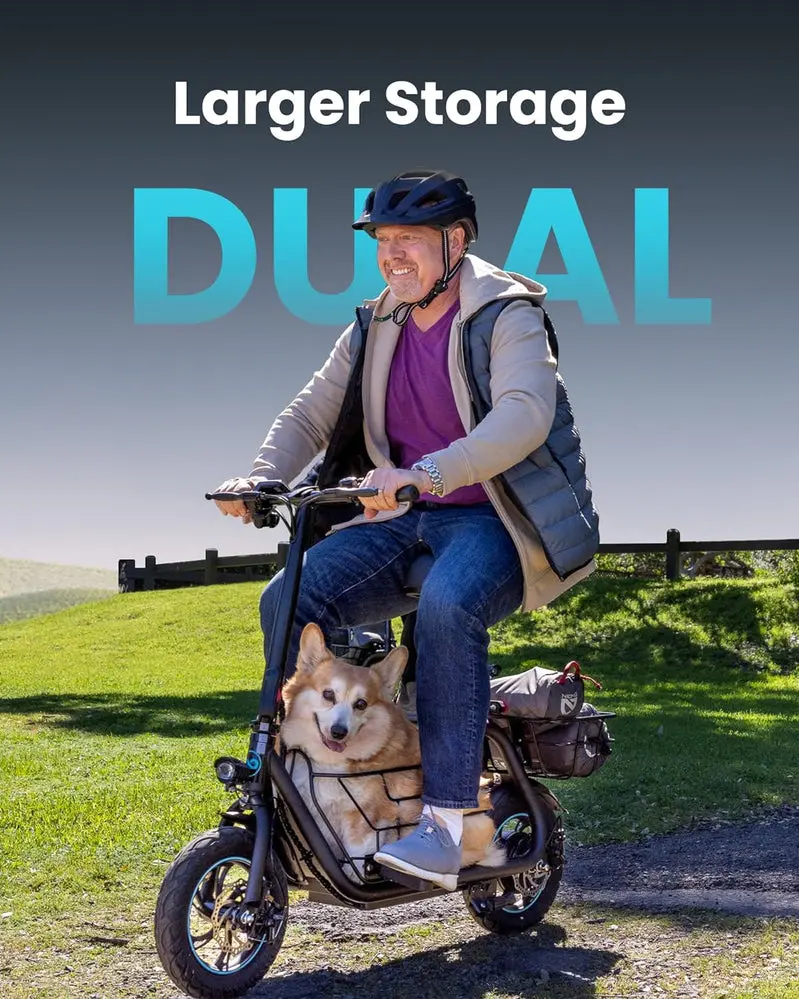 Cargo-Ready Electric Scooter – 550W Motor with Front Basket for Everyday Errands