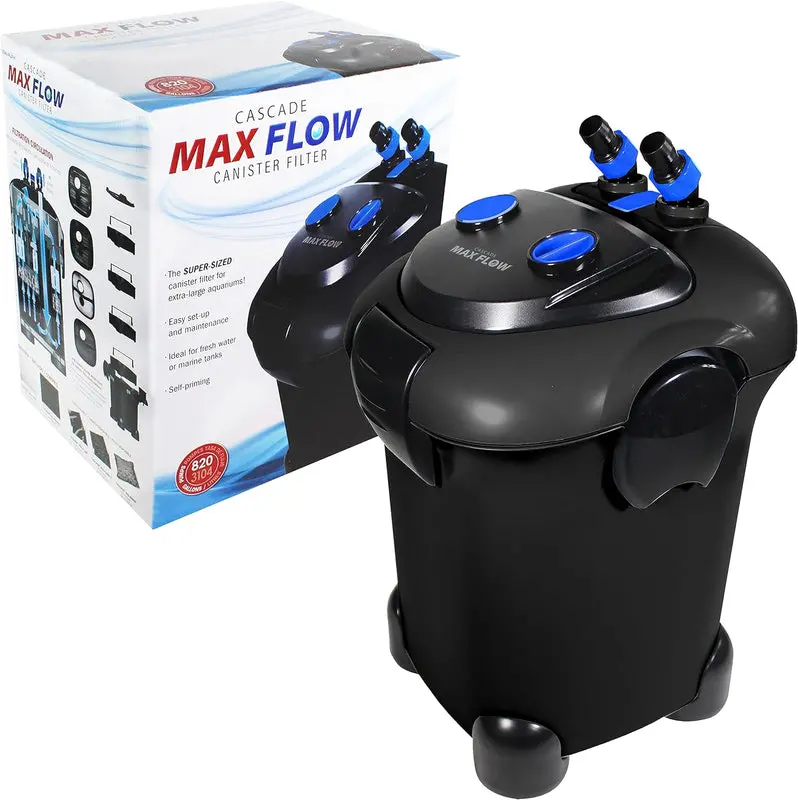 Cascade Max Flow Canister Filter – 820 GPH, Ideal for 250+ Gallon Aquariums