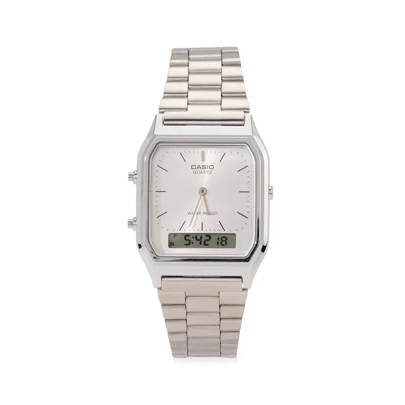 Casio AQ230 Silver Analog-Digital Watch