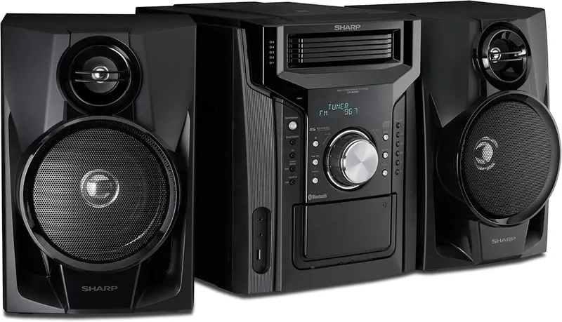 CD-BH950 Mini Bookshelf Speaker System – 240W 5-Channel Audio with Cassette Deck & Bluetooth
