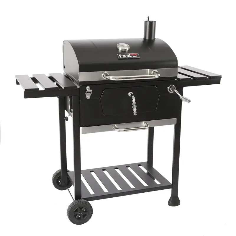 CD1824E 24-Inch Charcoal-Fueled BBQ Grill with Adjustable Vents and Ash Pan