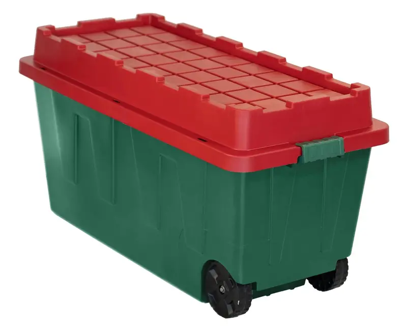 CenTrex 64-Gallon Green Holiday Tote with Secure Latching Lid