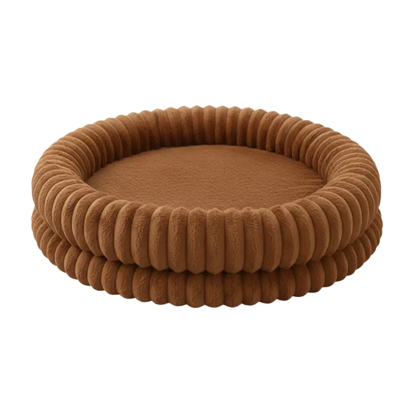 Circular Donut-Style Pet Bed – Contoured Edge Support & Non-Skid Rubber Base 5