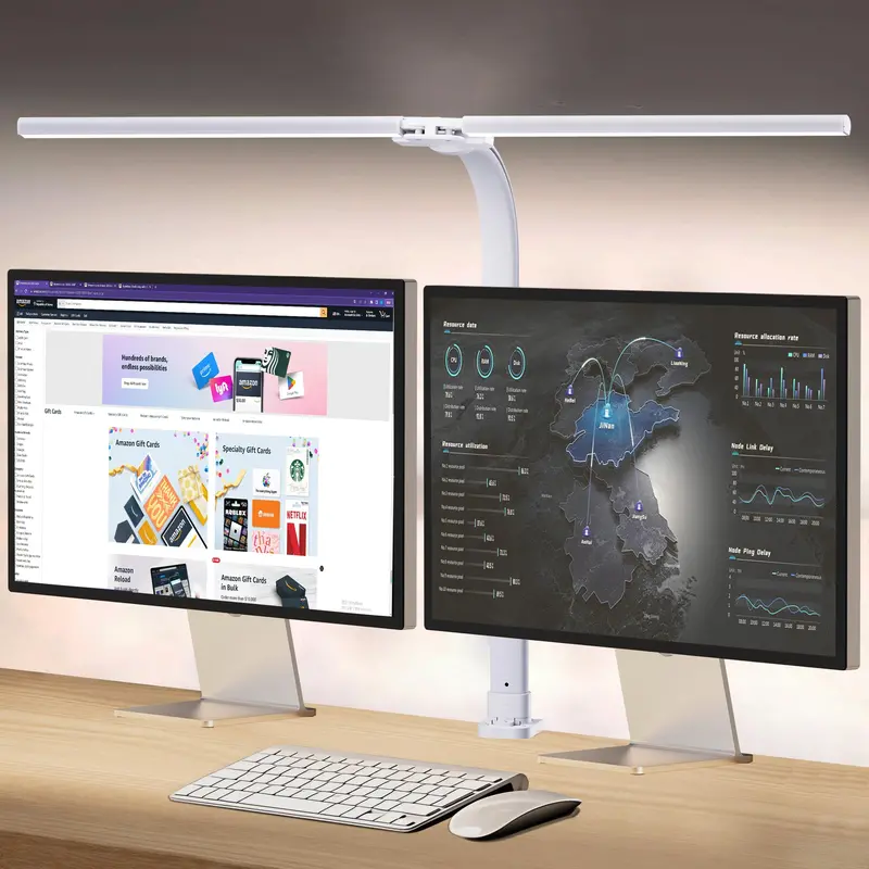 Clamp-Mount LED Desk Lamp – 24W Dual Light Source, Adjustable Brightness & CCT, Articulating Gooseneck for Workspace Use 2