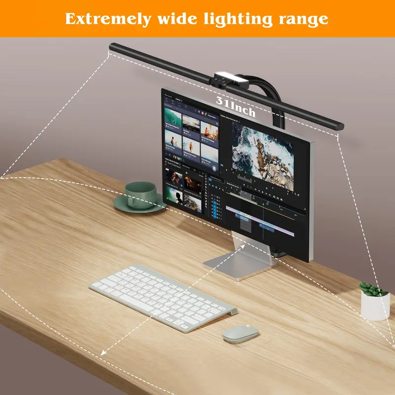 Clamp-Mount LED Desk Lamp – 24W Dual Light Source, Adjustable Brightness & CCT, Articulating Gooseneck for Workspace Use