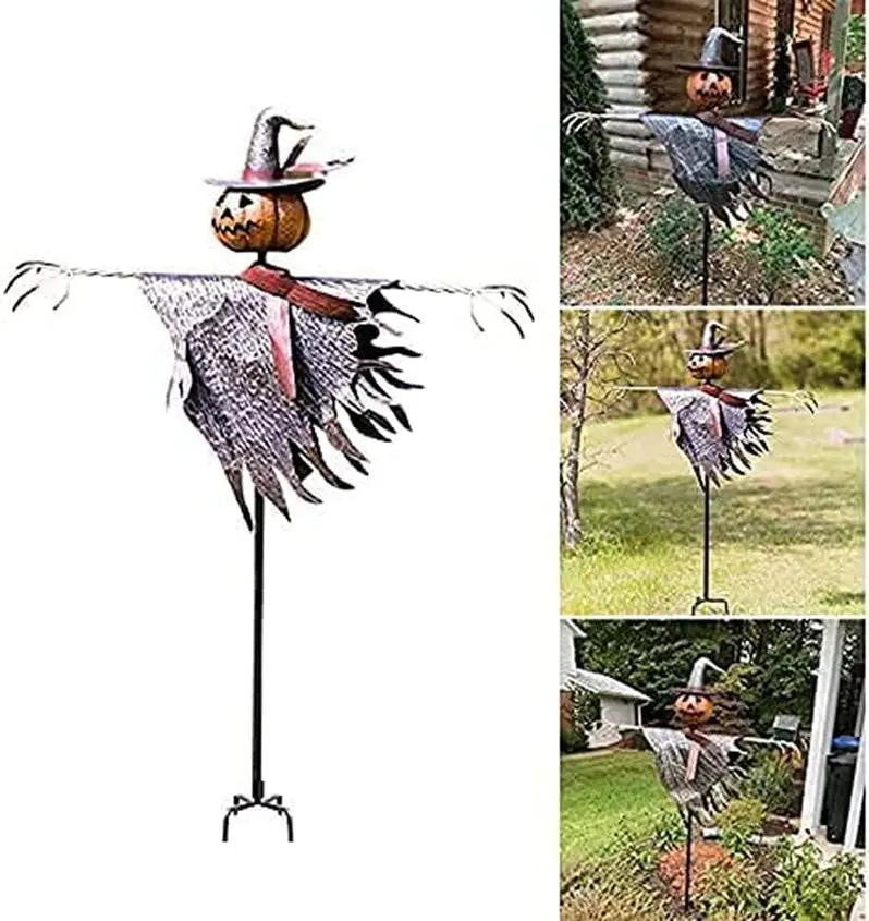 Classic Halloween Scarecrow & Jack-O'-Lantern Yard Decoration Set