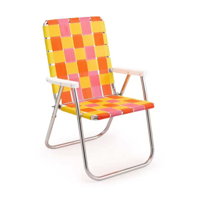 Classic Sunset Lawn Chair – Lightweight, Portable Folding Outdoor Seating