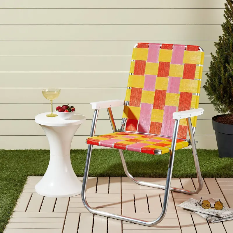 Classic Sunset Lawn Chair – Lightweight, Portable Folding Outdoor Seating