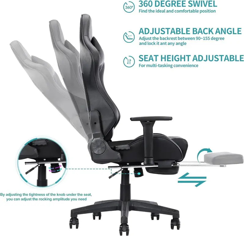 Classic Tall Ergonomic Office Chair – PU Leather Executive Computer Seating