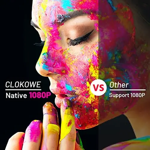 CLOKOWE Mini Bluetooth Projector – 9600 Lumens, 1080P HD with 5G WiFi, 4K Support, Dolby Audio & Zoom