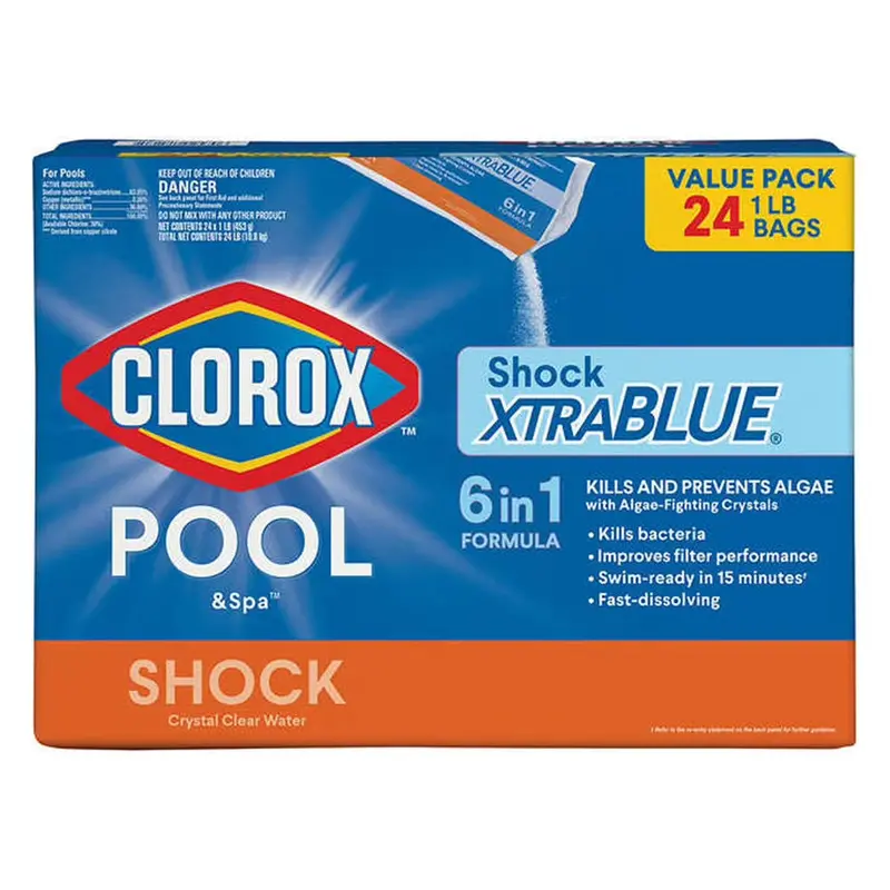 Clorox Pool & Spa XtraBlue Shock Treatment – 24-Count Granular Chlorine Pack