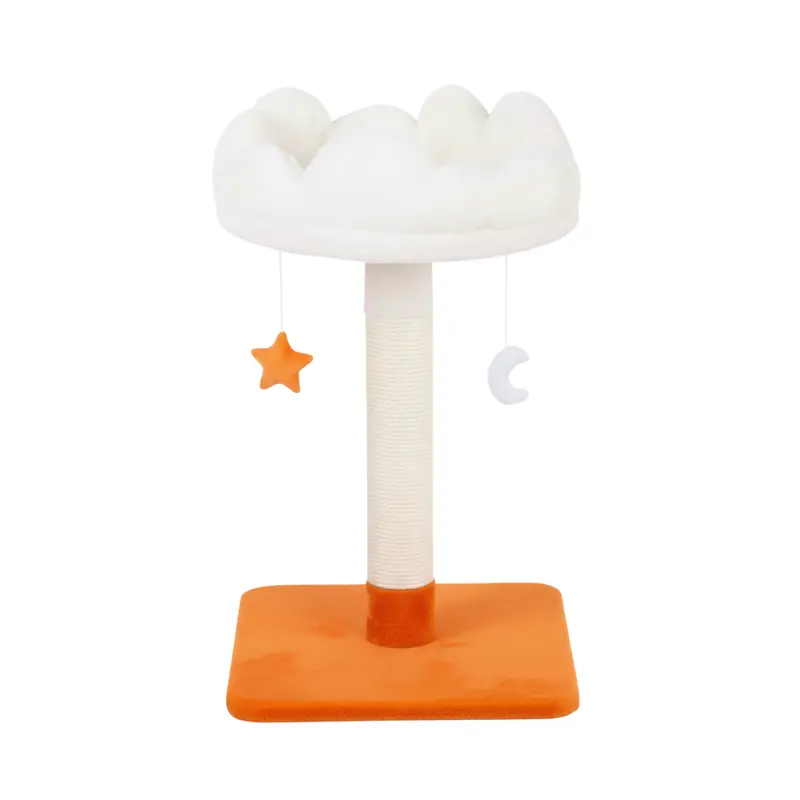 Cloud-Style Cat Tree Tower – Scratching Post, Cozy Bed & Interactive Hanging Toy