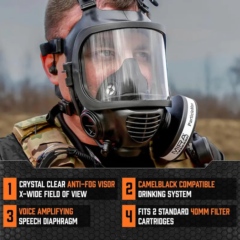 CM-6M CBRN-Rated Full-Face Gas Mask by MIRA SAFETY Featuring Integrated Hydration System