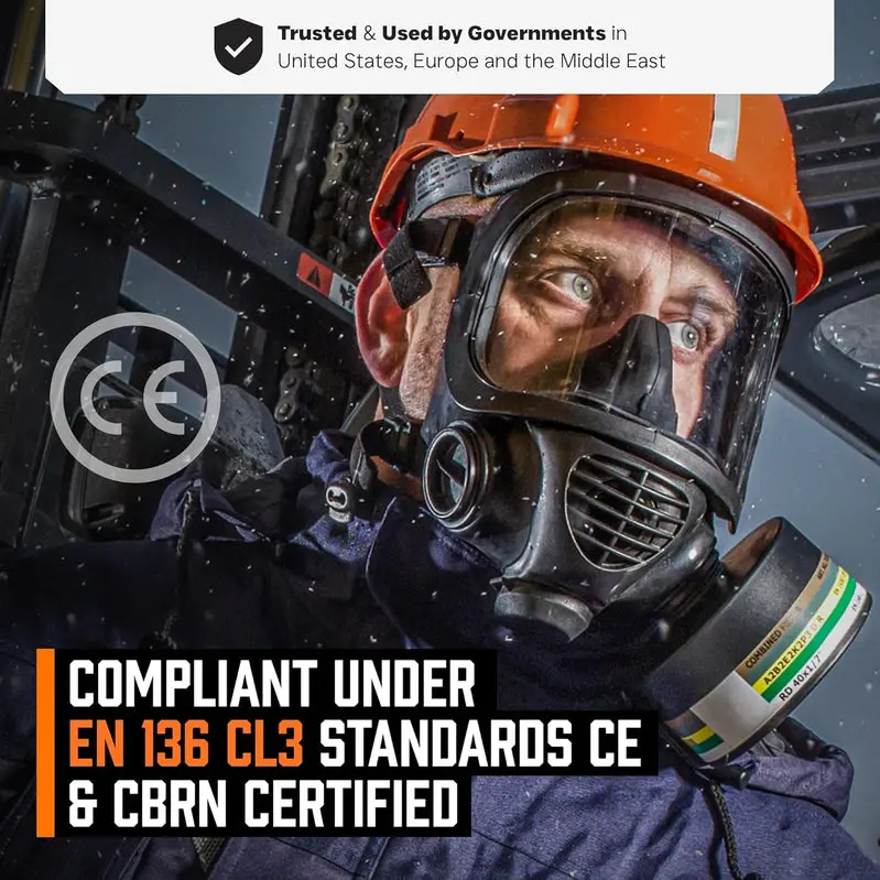 CM-6M CBRN-Rated Full-Face Gas Mask by MIRA SAFETY Featuring Integrated Hydration System