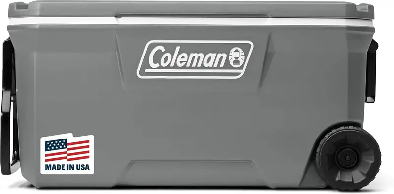 Coleman 100-Quart Wheeled Insulated Cooler – Leakproof Outdoor Hard-Sided Cooler with 5-Day Ice Retention 1
