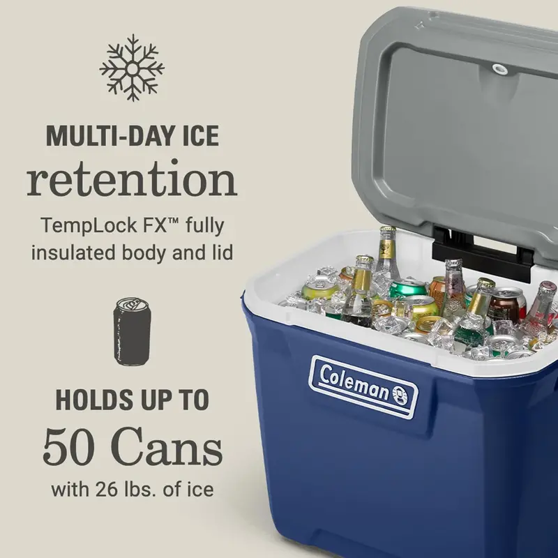 Coleman 100-Quart Wheeled Insulated Cooler – Leakproof Outdoor Hard-Sided Cooler with 5-Day Ice Retention