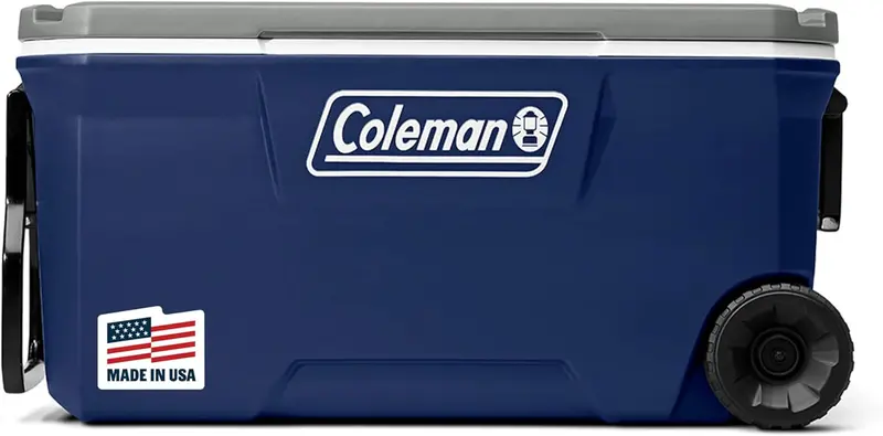 Coleman 100-Quart Wheeled Insulated Cooler – Leakproof Outdoor Hard-Sided Cooler with 5-Day Ice Retention